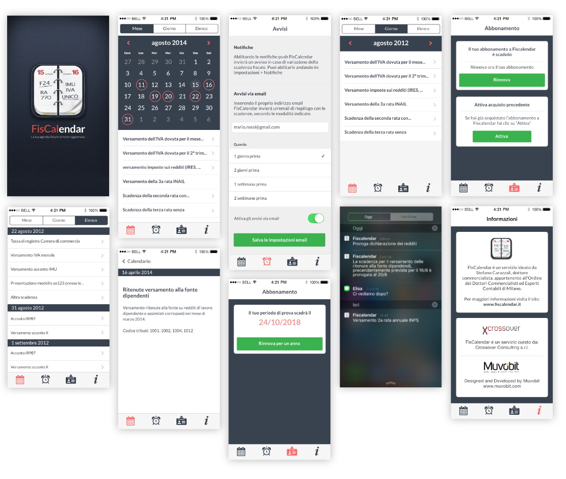 Muvobit User Interface Fiscalendar