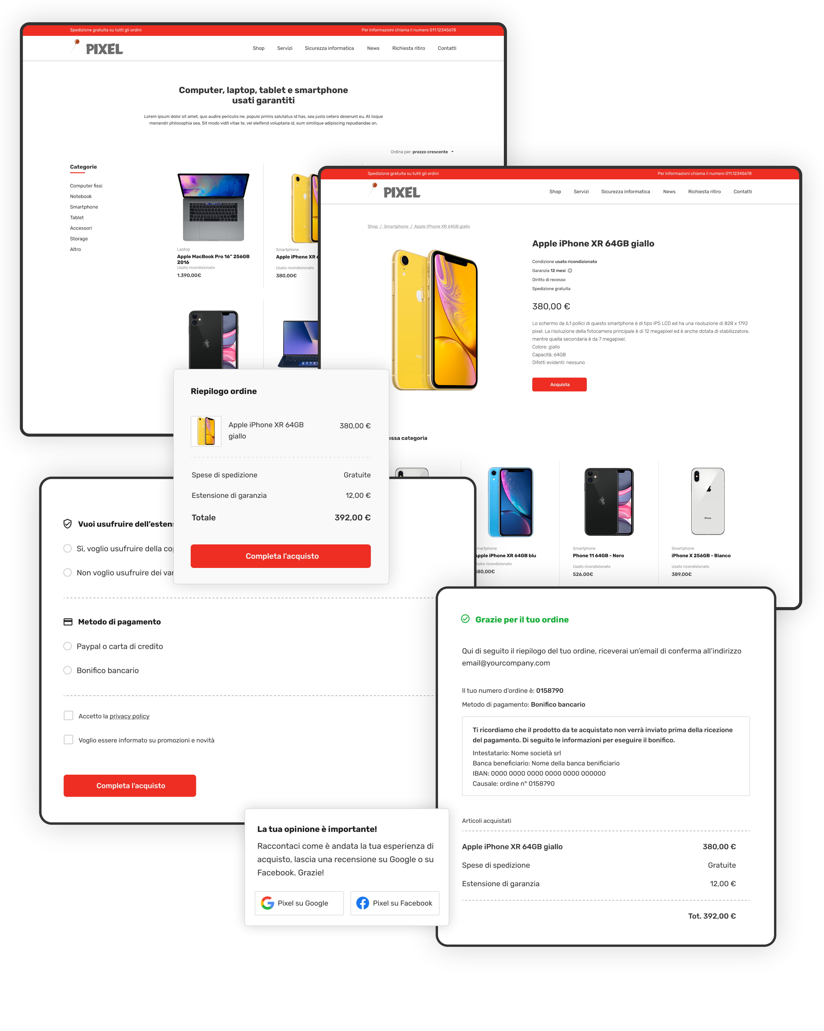 Muvobit sito web ecommerce shop Pixel