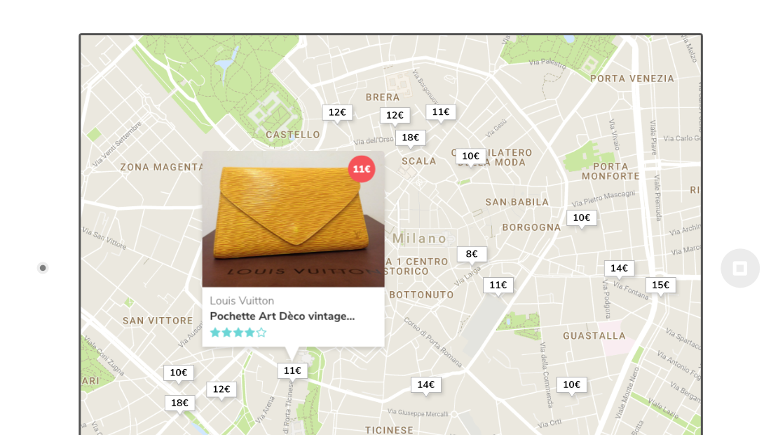 Muvobit annunci su mappa ShareMyBag